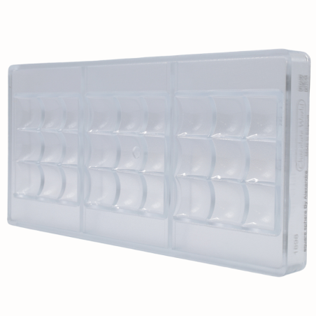 CW1898 SQUARE SPHERE CHOCOLATE WORLD - forma z poliwęglanu do kwadratowych tabliczek czekolady - poj. 77.5 g