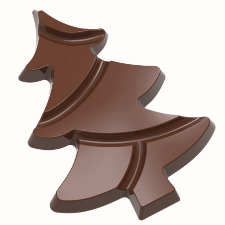 CW12008 CHOINKA CHOCOLATE WORLD - forma z poliwęglanu do tabliczek czekolady w kształcie choinki - poj. 84.5 g