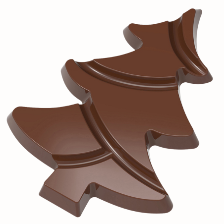 CW12008 CHOINKA CHOCOLATE WORLD - forma z poliwęglanu do tabliczek czekolady w kształcie choinki - poj. 84.5 g