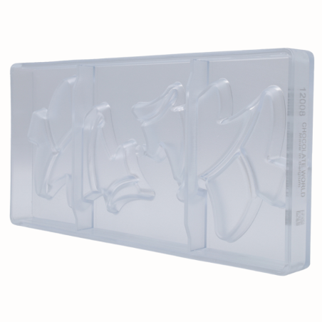 CW12008 CHOINKA CHOCOLATE WORLD - forma z poliwęglanu do tabliczek czekolady w kształcie choinki - poj. 84.5 g