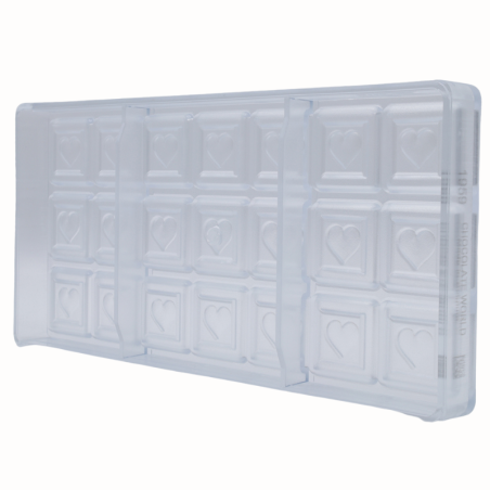 CW1959 CZEKOLADKA Z SERCEM CHOCOLATE WORLD - forma z poliwęglanu do walentynkowych czekoladek