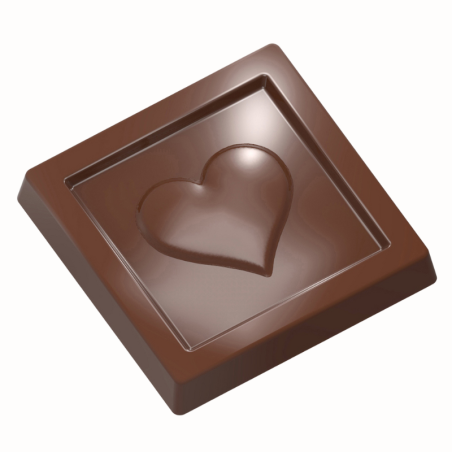 CW1959 CZEKOLADKA Z SERCEM CHOCOLATE WORLD - forma z poliwęglanu do walentynkowych czekoladek