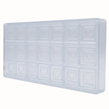 CW1959 CZEKOLADKA Z SERCEM CHOCOLATE WORLD - forma z poliwęglanu do walentynkowych czekoladek