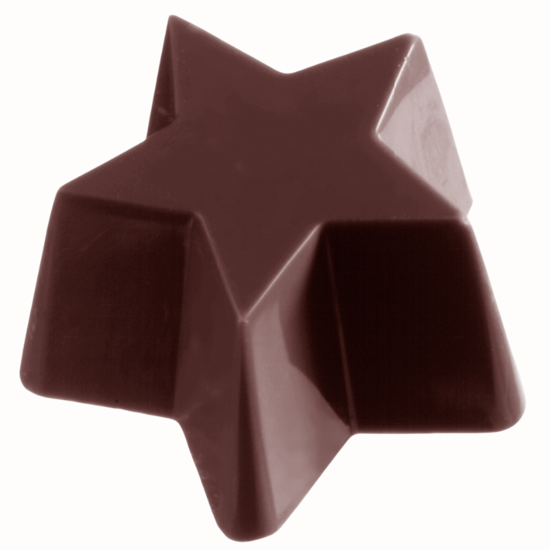 CW1390 GWIAZDKI CHOCOLATE WORLD - forma z poliwęglanu do pralin - dł. 45 x wys. 25 mm / poj. 24 g x 14 pralin CW1390 GWIAZDKI CHOCOLATE WORLD - forma z poliwęglanu do pralin - dł. 45 x wys. 25 mm / poj. 24 g x 14 pralin