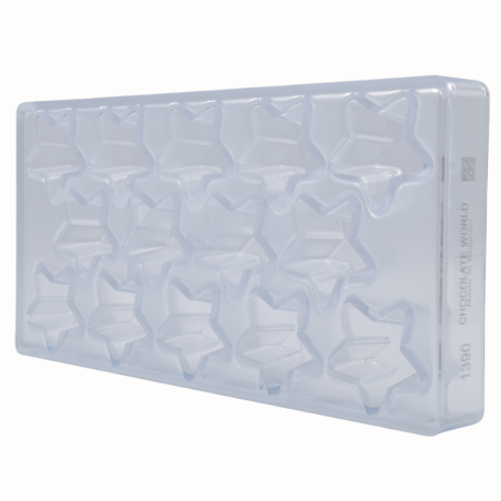 CW1390 GWIAZDKI CHOCOLATE WORLD - forma z poliwęglanu do pralin - dł. 45 x wys. 25 mm / poj. 24 g x 14 pralin