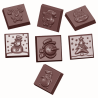 CW1660 CZEKOLADKI ŚWIĄTECZNE CHOCOLATE WORLD - forma z poliwęglanu do czekoladek - dł. 31 x wys. 10 mm / poj. 9 g x 21 pralin