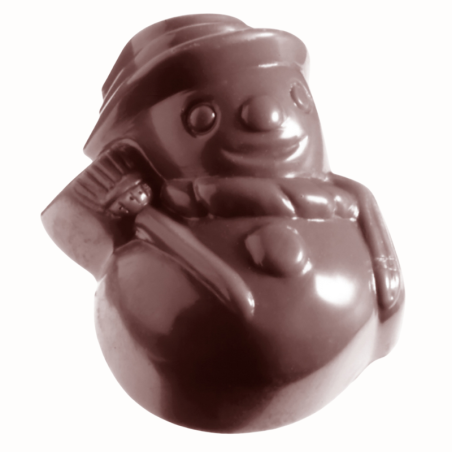 CW1333 SNOW MAN CHOCOLATE WORLD - forma z poliwęglanu do pralin w kształcie bałwanków - poj. 15 g