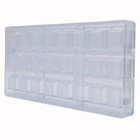 CW1630 Kostka - Chocolate World - forma z poliwęglanu do pralin - dł. 26 x wys. 18.5 mm / poj. 12 g x 24 praliny