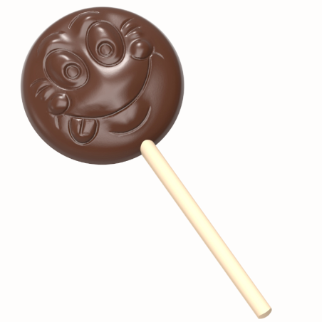 CW1623 LOLLIPOP SMILEY CHOCOLATE WORLD - forma z poliwęglanu do okrągłych lizaków z uśmiechem - poj. 16.5 g