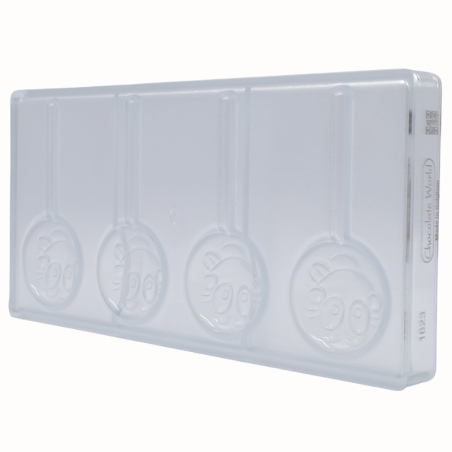 CW1623 LOLLIPOP SMILEY CHOCOLATE WORLD - forma z poliwęglanu do okrągłych lizaków z uśmiechem - poj. 16.5 g