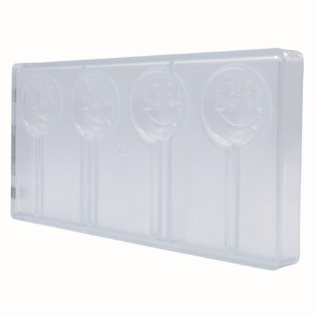 CW1623 LOLLIPOP SMILEY CHOCOLATE WORLD - forma z poliwęglanu do okrągłych lizaków z uśmiechem - poj. 16.5 g