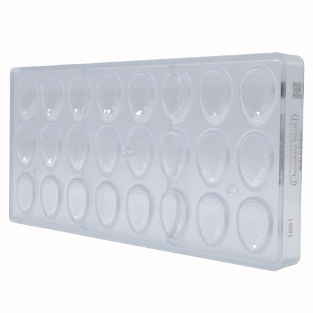 CW1891 Brylantowe jajko - Chocolate World - forma z poliwęglanu do pralin w kształcie pisanek - poj. 5.5 g