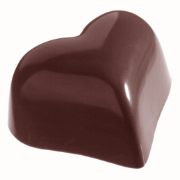 CW1526 Serce - Chocolate World - forma z poliwęglanu do pralin - dł. 27 x szer. 31 x wys. 17 mm / poj. 9 g x 28 pralin