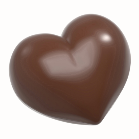 CW12088 Serce - Chocolate World - forma z poliwęglanu do pralin - dł. 49.5 x wys. 18 mm / poj. 24.5 g x 10 pralin