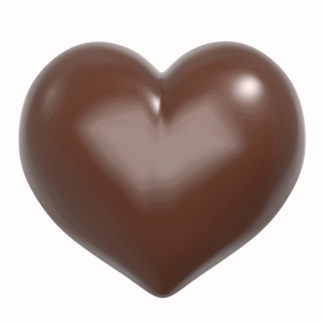 CW12088 Serce - Chocolate World - forma z poliwęglanu do pralin - dł. 49.5 x wys. 18 mm / poj. 24.5 g x 10 pralin