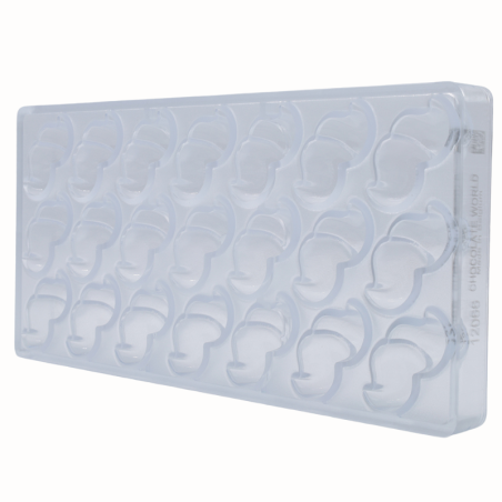 CW12066 Moustache - Chocolate World - forma z poliwęglanu do pralin - dł.  x szer.  x wys.  mm / poj.  g x  praliny