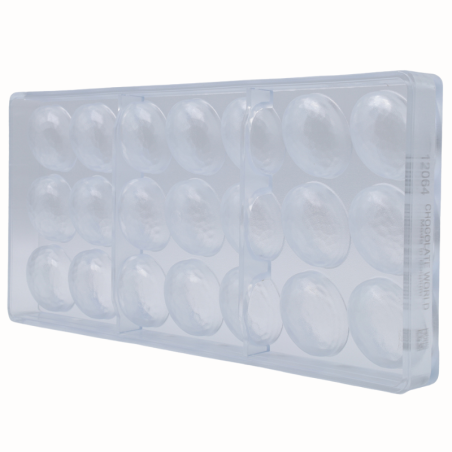 CW12064 Brylant - Chocolate World - forma z poliwęglanu do owalnych pralin - dł. 35 x szer. 24.5 x wys. 19 mm / poj. 13 g