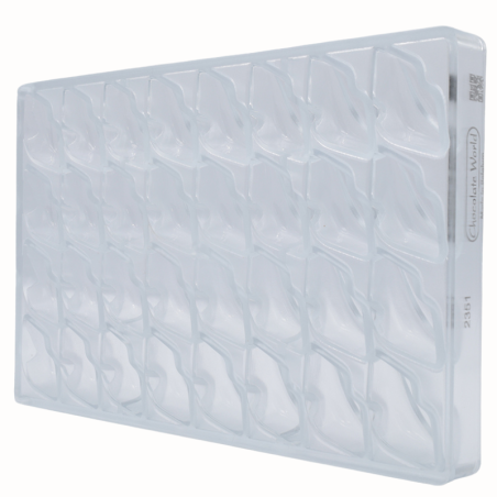 CW2351 Usta - Chocolate World - forma z poliwęglanu do pralin - dł. 49 x szer. 26 x wys. 17 mm / poj. 15 g x 32 praliny