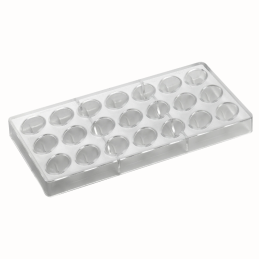 PC43 Pavoni Italia - forma z poliwęglanu do pralin - dł. 36 x szer. 25 x wys. 20 mm / poj. 10 g x 21 pralin