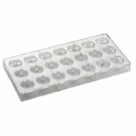 PC53 Iconic Pavoni Italia - forma z poliwęglanu do pralin - śr. 28 x wys. 16 mm / poj. 10 g x 21 pralin
