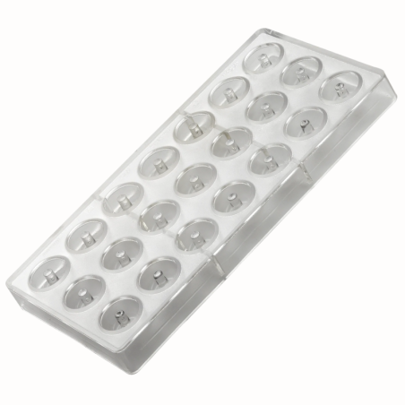 PC53 Iconic Pavoni Italia - forma z poliwęglanu do pralin - śr. 28 x wys. 16 mm / poj. 10 g x 21 pralin