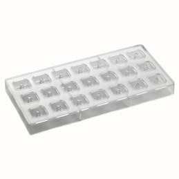 PC51 Iconic Pavoni Italia - forma z poliwęglanu do pralin - dł. 26 x szer. 26 x wys. 16 mm / poj. 10 g x 21 pralin