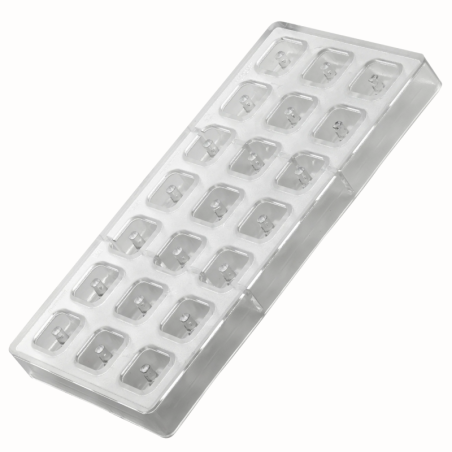 PC51 Iconic Pavoni Italia - forma z poliwęglanu do pralin - dł. 26 x szer. 26 x wys. 16 mm / poj. 10 g x 21 pralin