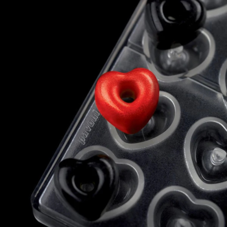 PC55 Serce Iconic Pavoni Italia - forma z poliwęglanu do pralin - dł. 29 x szer. 30 x wys. 16 mm / poj. 10 g x 21 pralin