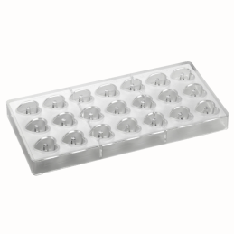 PC55 Serce Iconic Pavoni Italia - forma z poliwęglanu do pralin - dł. 29 x szer. 30 x wys. 16 mm / poj. 10 g x 21 pralin