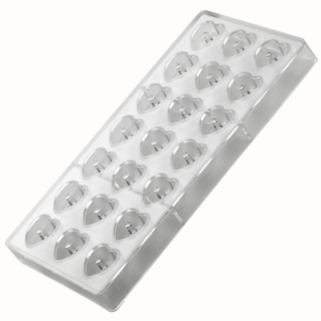 PC55 Serce Iconic Pavoni Italia - forma z poliwęglanu do pralin - dł. 29 x szer. 30 x wys. 16 mm / poj. 10 g x 21 pralin