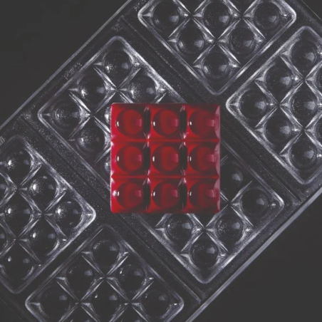 PC5013 Mini Bricks Pavoni Italia - forma z poliwęglanu do małych tabliczek czekolady - dł. 70 x wys. 10.5 mm / poj. 50 g