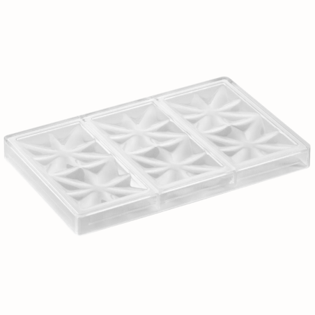 PC5005 Edelweiss Pavoni Italia - forma z poliwęglanu do tabliczek czekolady - dł. 154 x szer. 77 x wys. 10 mm / poj. 100 g