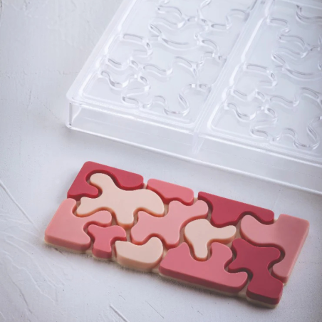 PC5011 Camouflage Pavoni Italia - forma z poliwęglanu do tabliczek czekolady - dł. 154 x szer. 77 x wys. 8 mm / poj. 100 g