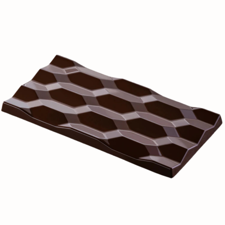 PC5029 Hexa Pavoni Italia - forma z poliwęglanu do tabliczek czekolady - dł. 154 x szer. 77 x wys. 10 mm / poj. 100 g