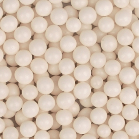 op. 250 g Perełki białe - chrupiące kuleczki cukrowe do dekoracji cukierniczych - śr. 7 mm