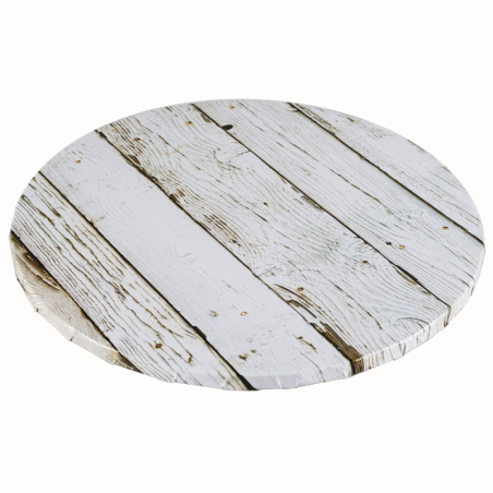 śr. 35 cm x wys. 1.2 cm Gruby podkład pod tort - okrągła podkładka do transportu i serwowania ciast - białe drewno