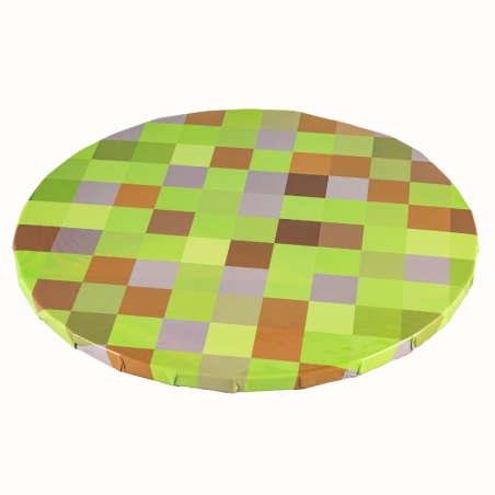 1 szt. ∅ 25 cm PODKŁAD OKRĄGŁY MINECRAFT gruby kolorowy podkład do tortów o wysokości ok. 1.2 cm