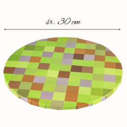 1 szt. ∅ 30 cm PODKŁAD OKRĄGŁY MINECRAFT gruby kolorowy podkład do tortów o wysokości ok. 1.2 cm