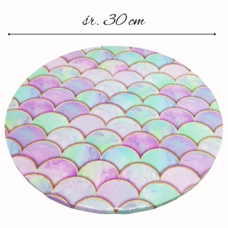 1 szt. ∅ 30 cm PODKŁAD OKRĄGŁY SYRENKA gruby kolorowy podkład do tortów o wysokości ok. 1.2 cm