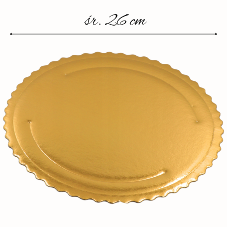 ∅ 26 cm PODKŁAD MICROTRIPLO ZŁOTY z karbowanym brzegiem wysokość ok. 4 mm