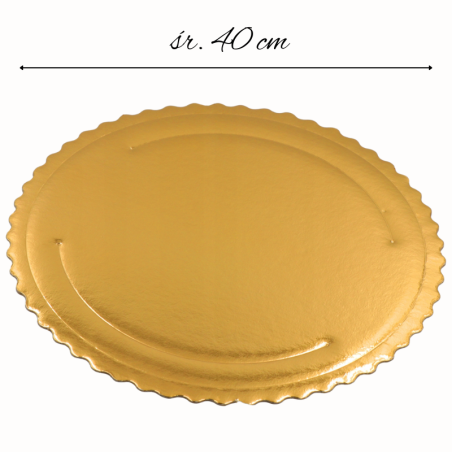 ∅ 40 cm PODKŁAD MICROTRIPLO ZŁOTY z karbowanym brzegiem wysokość ok. 4 mm