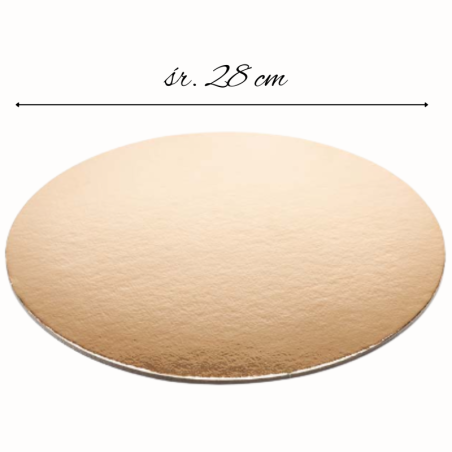 ∅ 28 cm PODKŁAD ZŁOTY DISG cienka podkładka pod ciasta i torty