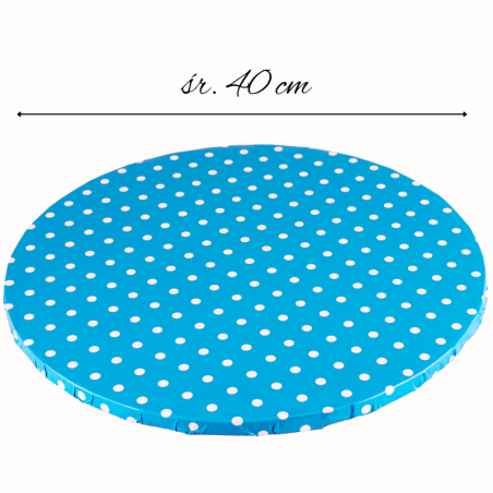 ∅ 40 cm PODKŁAD NIEBIESKI W BIAŁE KROPKI MODECOR 30476C wysokość ok. 12 mm