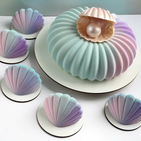 Calipso Martellato - cukiernicza forma silikonowa - muszla - dł. 79 x szer. 59 x wys. 54.5 mm / poj. 100 ml x 6 porcji