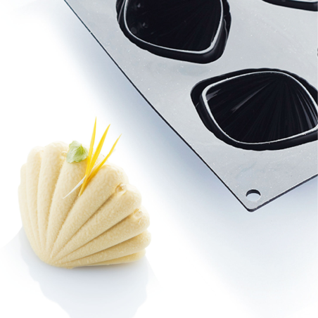 Calipso Martellato - cukiernicza forma silikonowa - muszla - dł. 79 x szer. 59 x wys. 54.5 mm / poj. 100 ml x 6 porcji