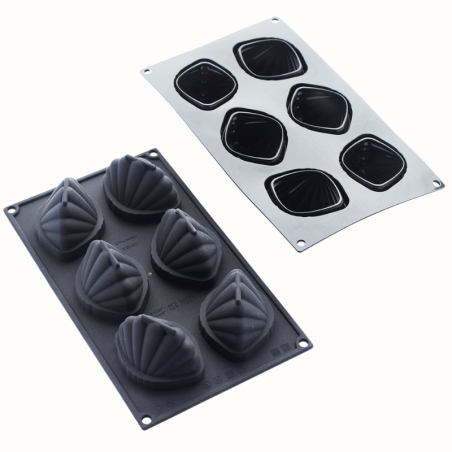 Calipso Martellato - cukiernicza forma silikonowa - muszla - dł. 79 x szer. 59 x wys. 54.5 mm / poj. 100 ml x 6 porcji