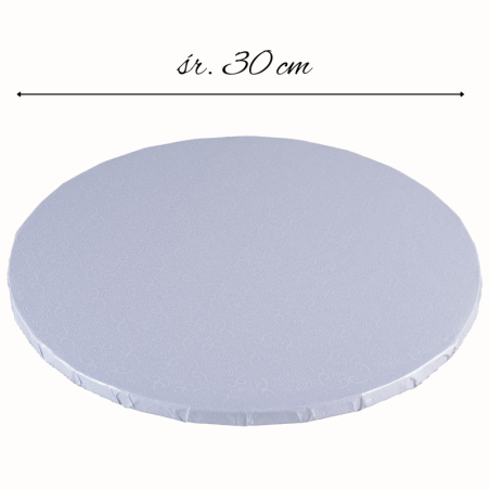 1szt. ∅ 30 cm PODKŁAD OKRĄGŁY BIAŁY 30618G MODECOR gruby podkład do tortów o wysokości ok. 1.2 cm