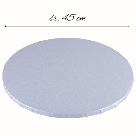 1szt. ∅ 45 cm PODKŁAD OKRĄGŁY BIAŁY 30621G MODECOR gruby podkład do tortów o wysokości ok. 1.2 cm