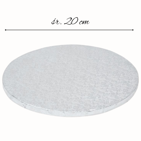 ∅ 20 cm PODKŁAD SREBRNY MODECOR 30616H metalizowany pakowany pojedynczo wysokość ok. 12 mm