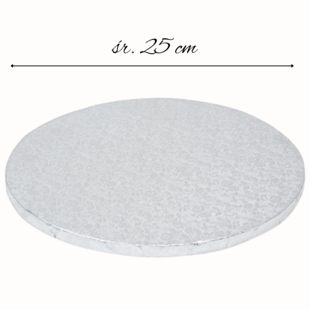 ∅ 25 cm PODKŁAD SREBRNY MODECOR 30617H metalizowany pakowany pojedynczo wysokość ok. 12 mm